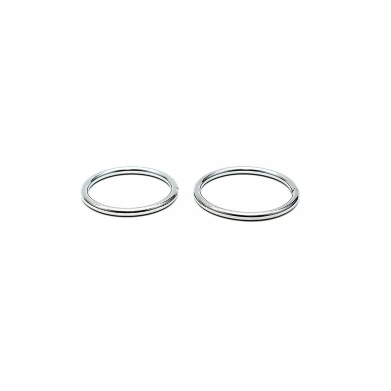 Juego de 2 Cockrings Redondos de Metal Fino Diámetro 40 y 45