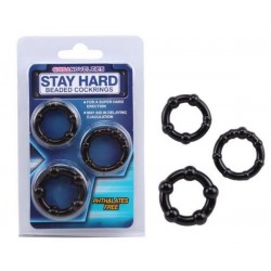 Anillos para el Pene Rebordeado Stay Hard - Negro