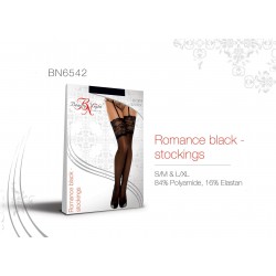 MEDIAS PARA LIGUEROS ROMANCE STOCKINGS NEGRAS