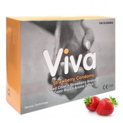 .PRESERVATIVOS VIVA FRESA - CAJA DE 144