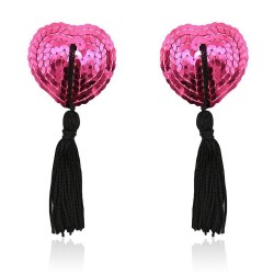 Cubre Pezones Sequin Heart - Rosa