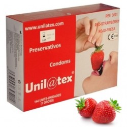 Condones Unilatex Fresa / Rojos - 144 unidades